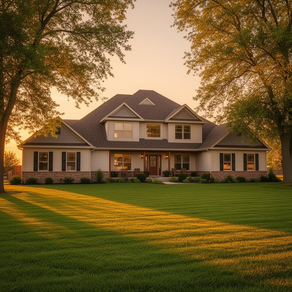 A Nebraska home at golden hour
